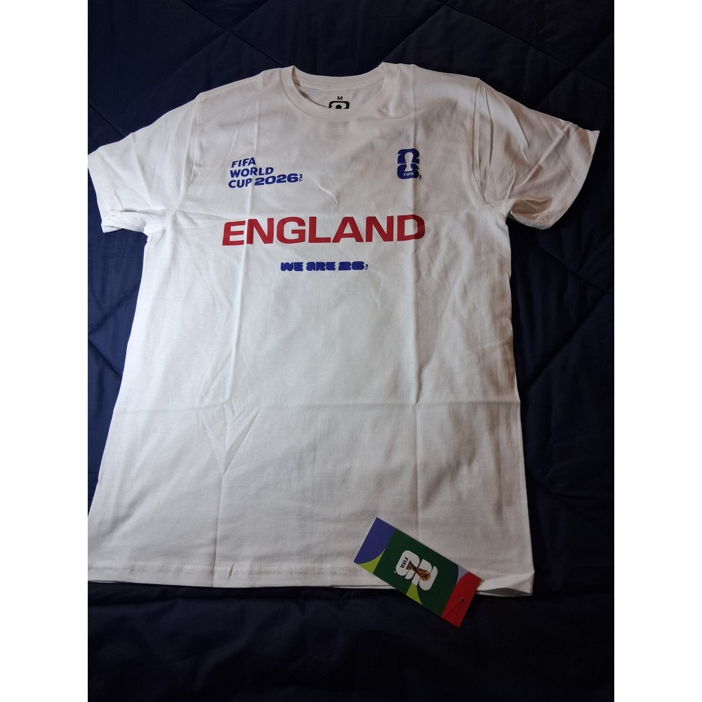 FIFA World Cup 2026 England We Are 26 White T-Shirt Mens Medium New